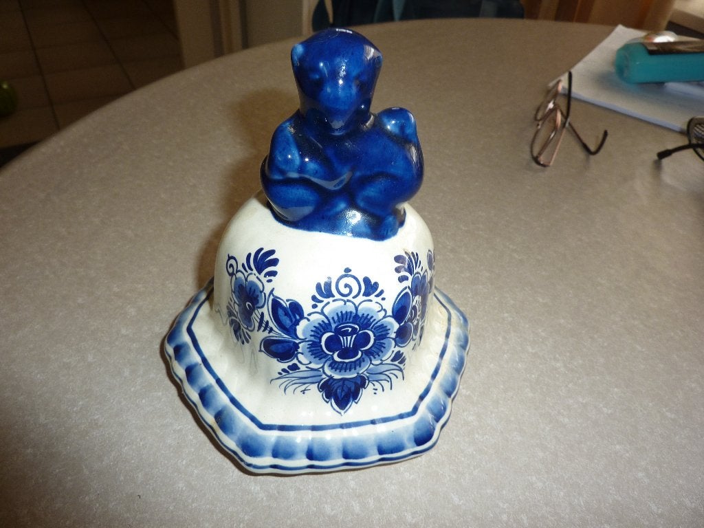 oude delfts blauwe deksel voor dekselvaas, Ophalen of Verzenden