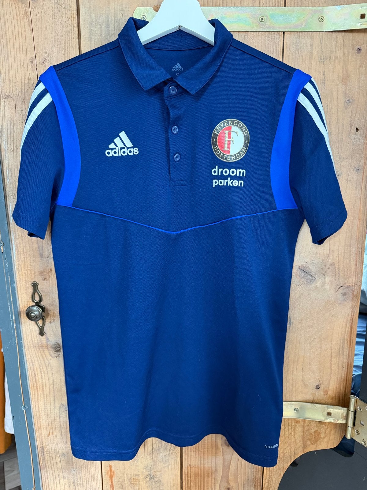 Adidas Feyenoord Trainingsset (Shirt + Broekje) Maat S, Blauw, Ophalen of Verzenden, Zo goed als nieuw, Voetbal
