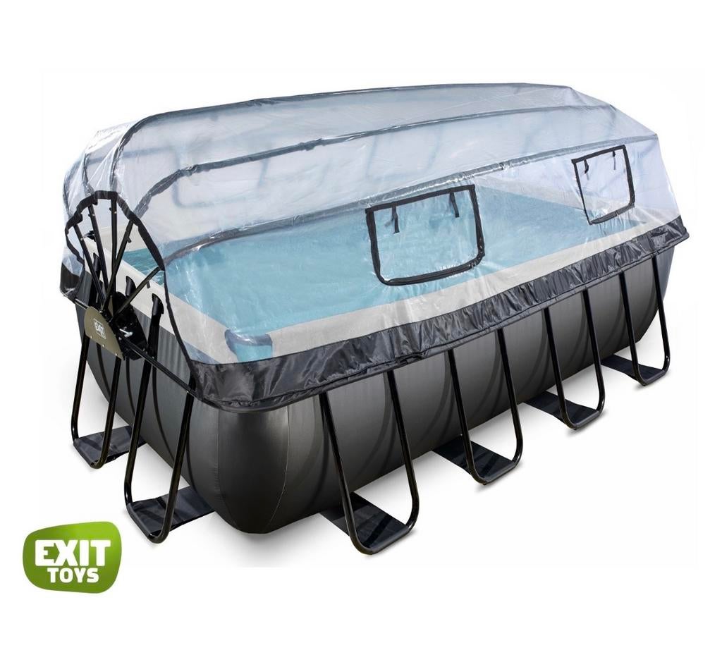 EXIT Toys Zwembad met overkapping en zandfilterpomp., Tuin en Terras, Zwembaden, Gebruikt, Opzetzwembad, 80 tot 120 cm, 400 cm of meer