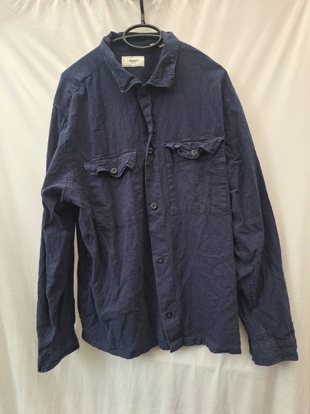 Overhemd Produkt maat xl, Kleding | Heren, Ophalen of Verzenden, Gedragen, Blauw, Halswijdte 43/44 (XL)