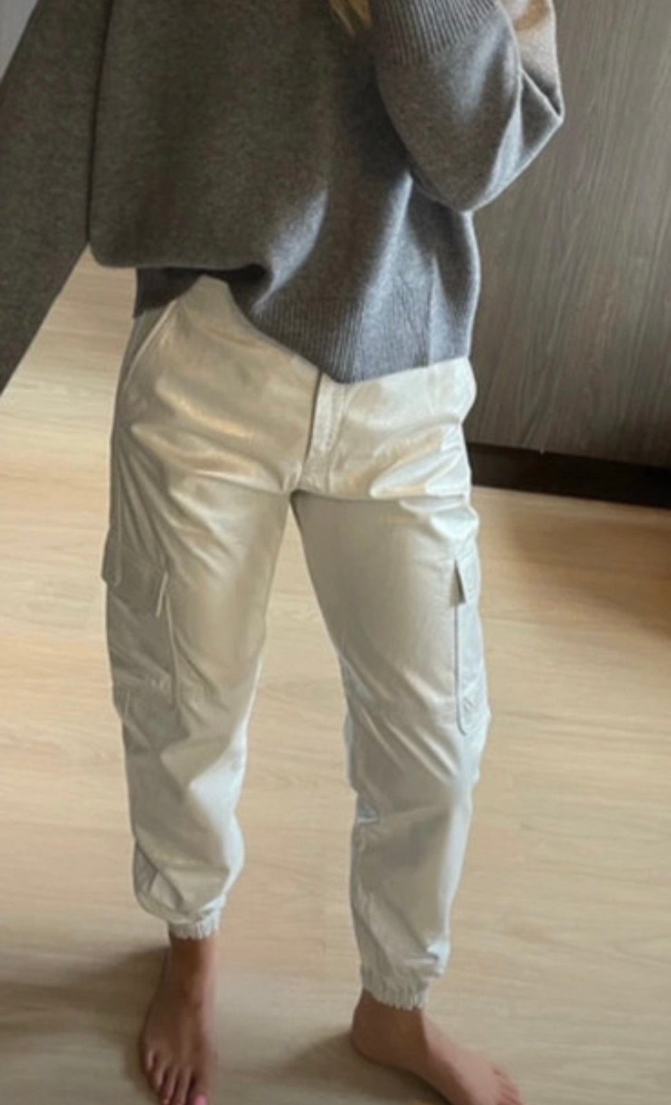 Ibana leren cargobroek zilver metallic maat 38 | nieuw, Kleding | Dames, Maat 38/40 (M), Nieuw, Ophalen of Verzenden, Lang