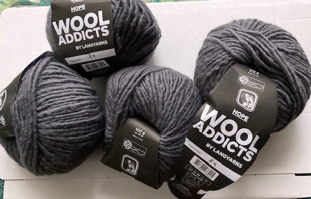 400 gr Lang Yarns Wool Addicts Hope, staalgrijs 05, Ophalen of Verzenden, Nieuw, Breien of Haken, Wol of Garen