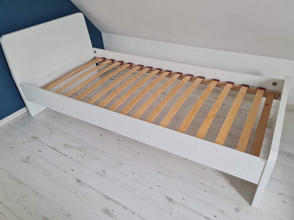 wit ikea bed 90 x 200, 85 tot 100 cm, Gebruikt, 180 cm of meer, Ophalen