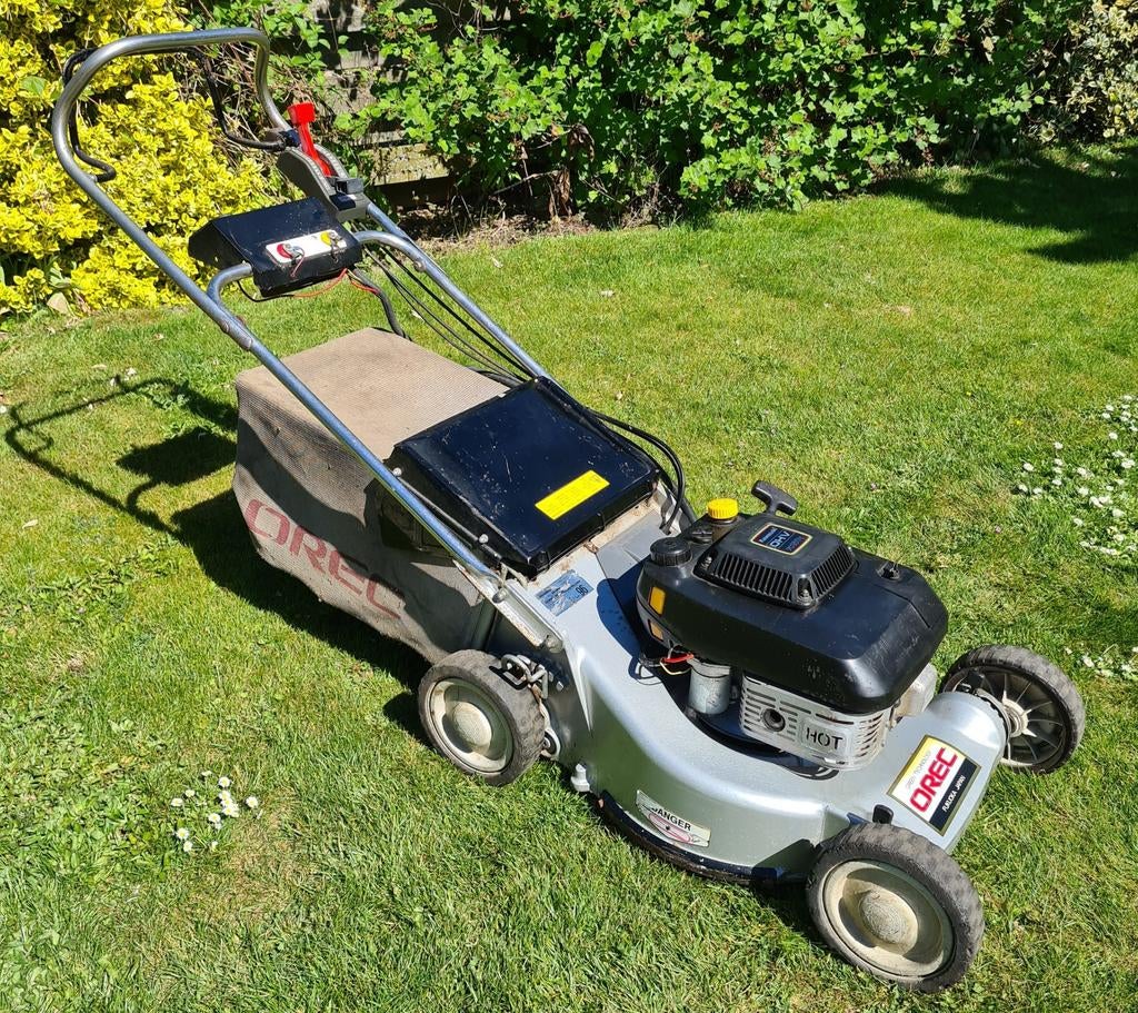 Grasmaaier orec aluminium  en 2 rijsnelheden, Tuin en Terras, Grasmaaiers, Ophalen, Gebruikt, 50 cm of meer