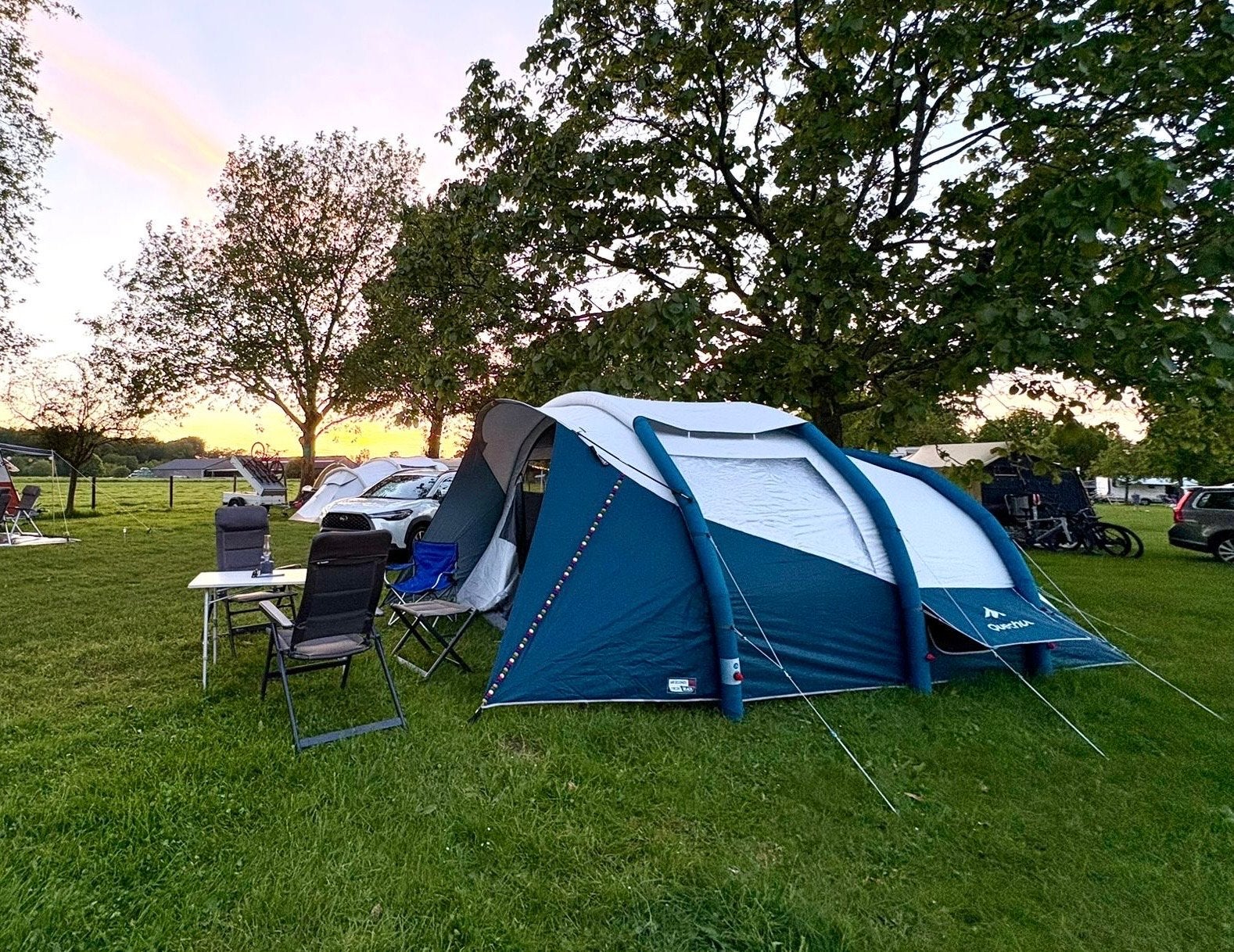 QUECHUA Opblaasbare tent Air Seconds 5.2 Fresh & Black, Caravans en Kamperen, Tenten, Ophalen, Gebruikt, Tot en met 5