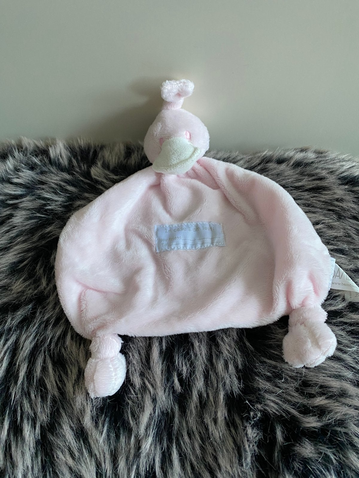 Eend knuffeldoekje bambam roze, Verzenden, Zo goed als nieuw, Eend