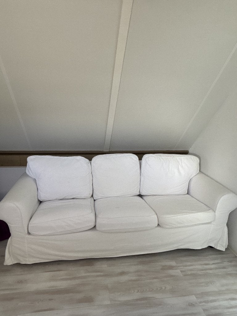 White 3 seaters sofa, Ophalen, Gebruikt, Driepersoons, 75 tot 100 cm