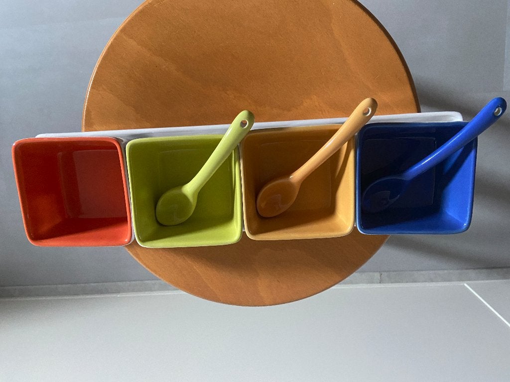 TE KOOP: Gekleurde serveerschaaltjes, Ophalen, Overige typen, Vintage, Zo goed als nieuw