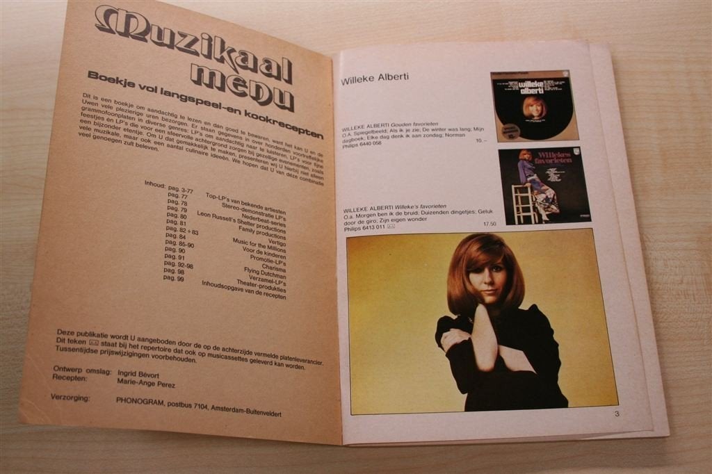 Muzikaal menu — Boekje vol langspeel- en kookrecepten, Boeken, Ophalen of Verzenden, Gelezen, Artiest