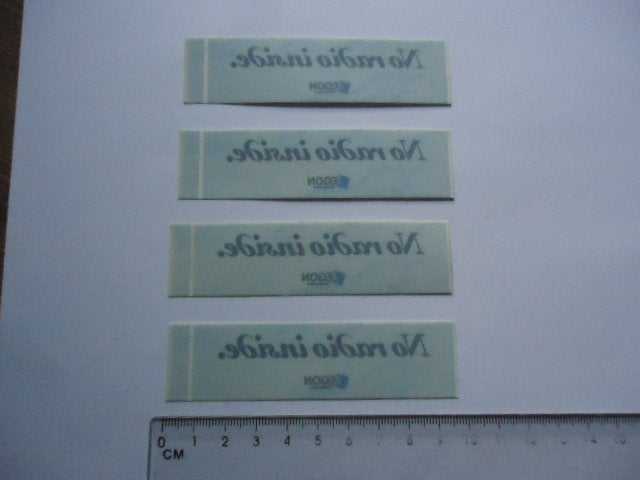 sticker oud NO RADIO INSIDE plastic auto oldtimer retro, Verzenden, Zo goed als nieuw, Bedrijf of Vereniging