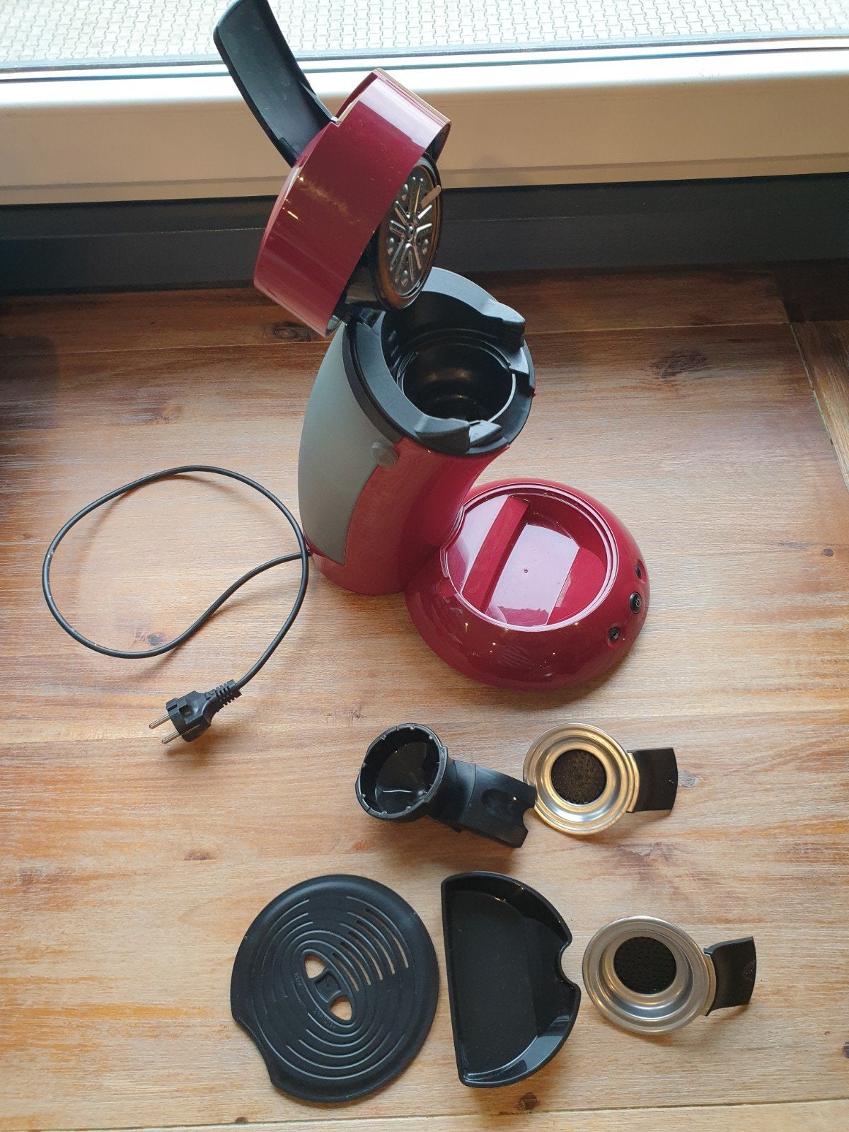 Complete Philips Senseo Original Plus (Rood)werkend,zie foto, Gebruikt, Koffiemachine, Ophalen of Verzenden, 1 kopje