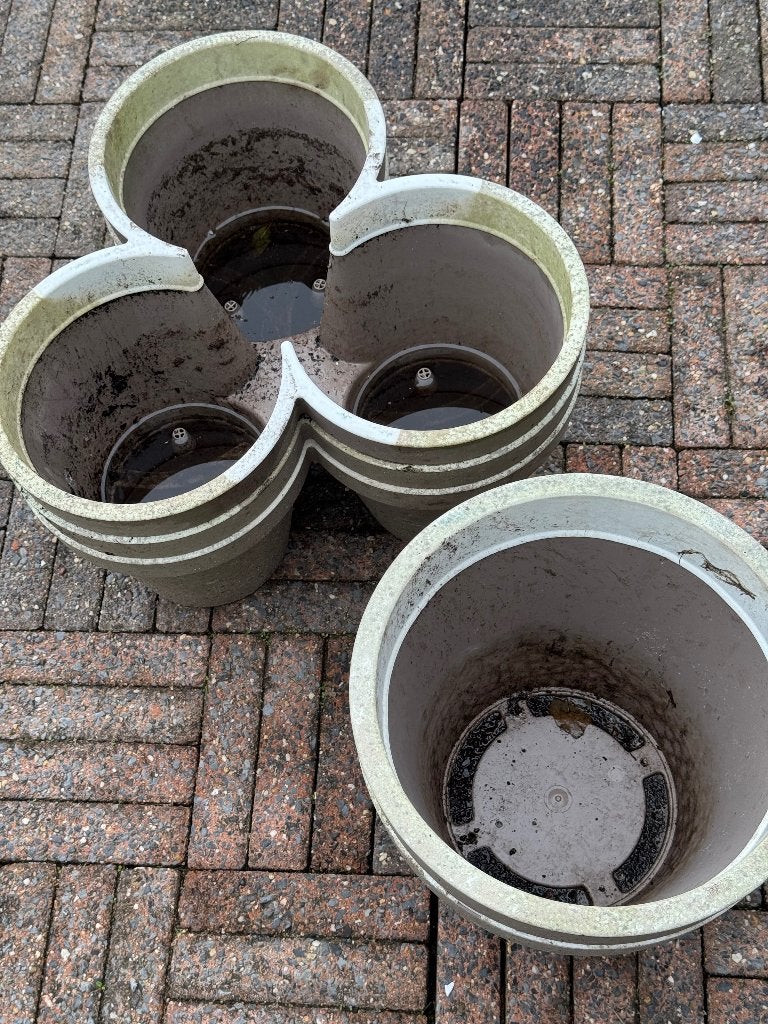 Bloempotten, Tuin en Terras, Kunststof, Gebruikt, Rond, Minder dan 40 cm