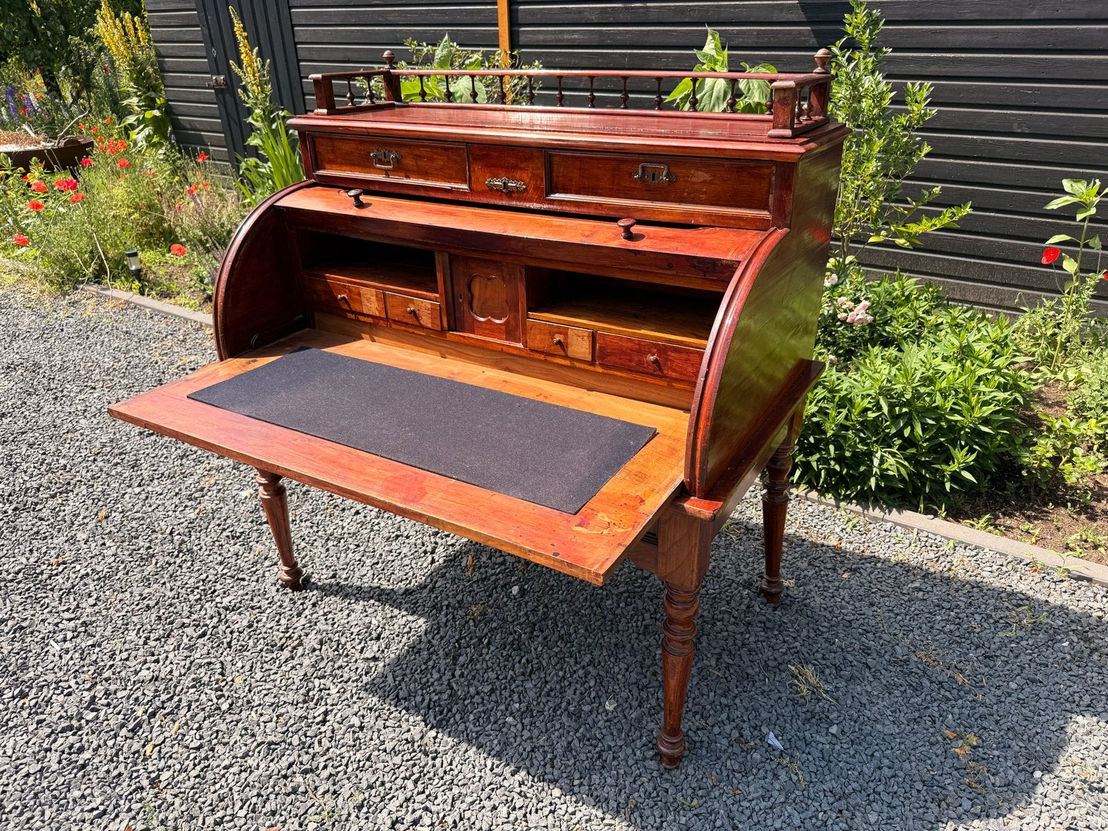 Antiek rolluikbureau - Mahoniehout - Restauratie nodig, Ophalen