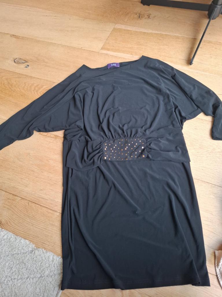 Zwart jurkje met gouden stippen - Studio Anneloes, Kleding | Dames, Jurken, Maat 38/40 (M), Studio Anneloes, Zwart, Ophalen of Verzenden