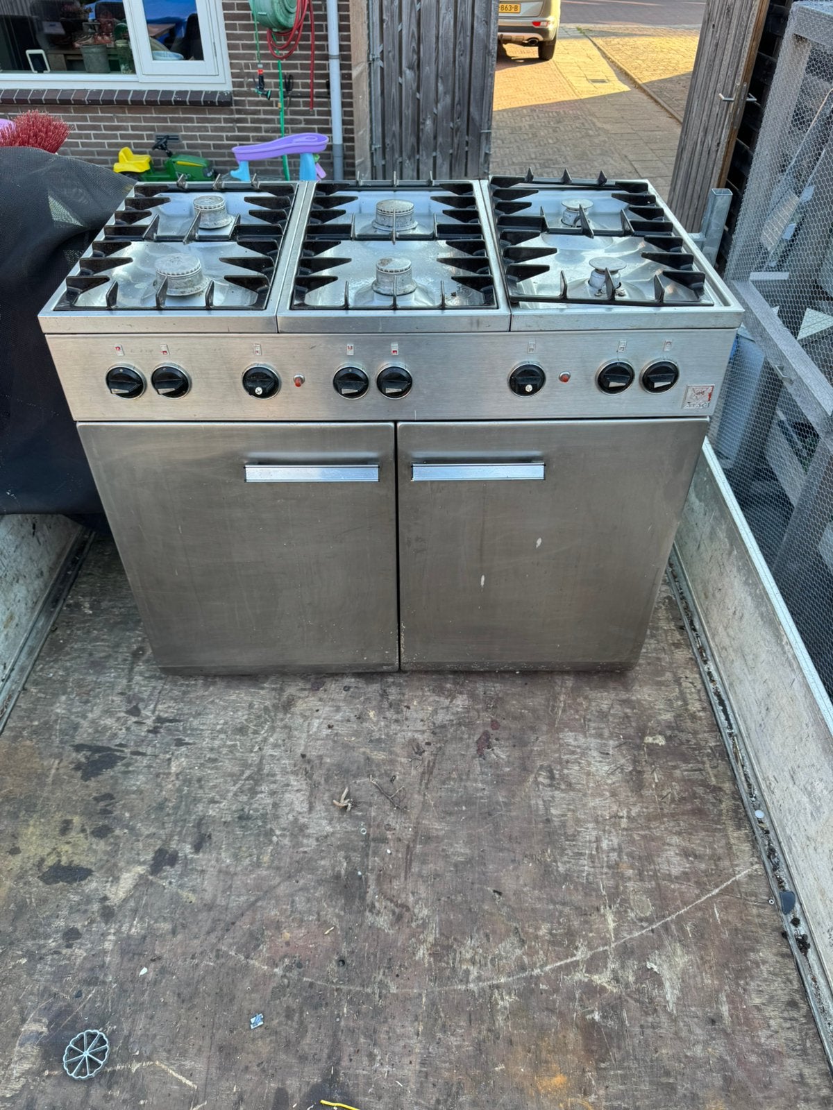 Rvs Atag fornuis, Witgoed en Apparatuur, Fornuizen, Ophalen, Gebruikt, 60 cm of meer, Gas