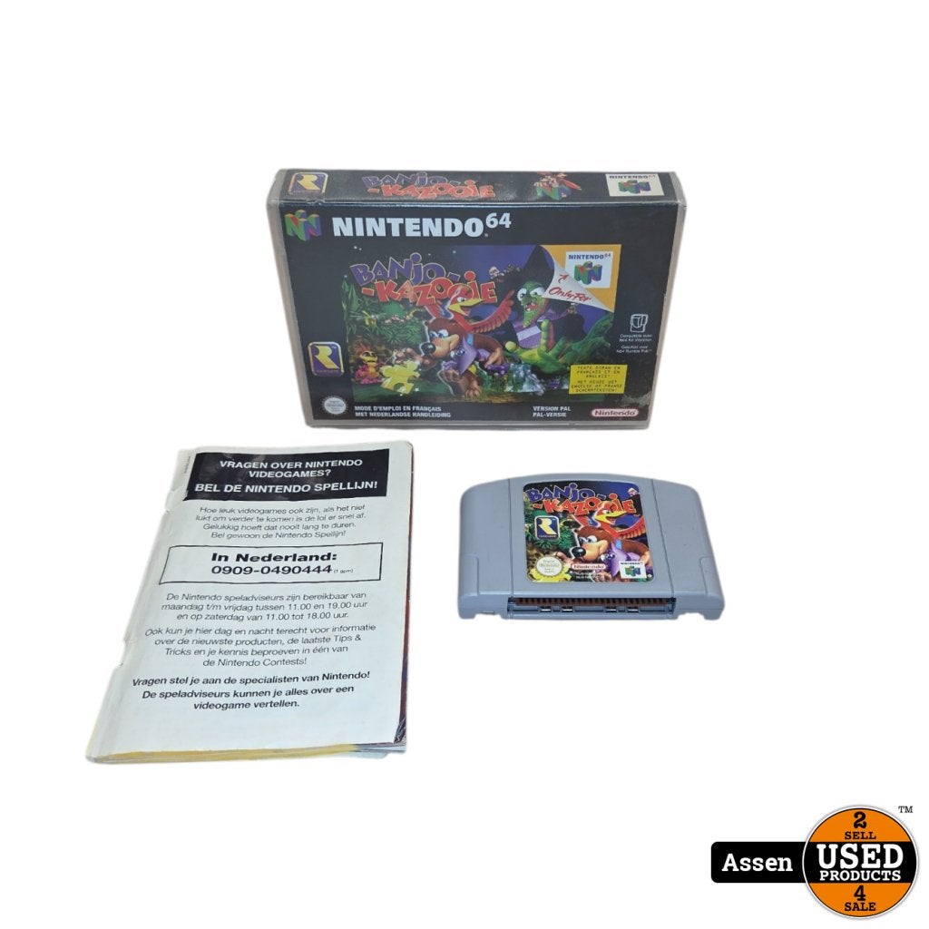 Banjo Kazooie Nintendo 64 Game Incl. Handleiding | Gebruikt, Nintendo, Gebruikt, Support@nintendo.com, 11-1 Hokotate-cho, Kamitoba, Minami-ku
Kyoto 601-8501
Japan