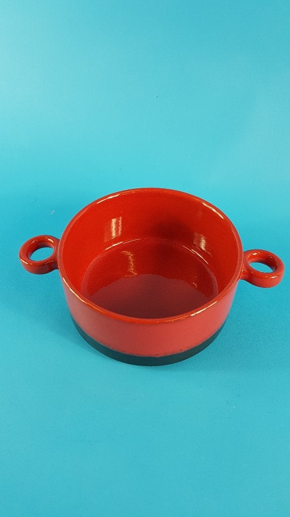 t Vuur Holland vintage soepkom, rood/zwart, puntgaaf. 7A3, Ophalen of Verzenden