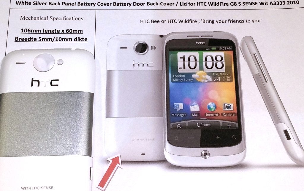 HTC A3333 Wildfire G8 Sense Battery Back Cover rear Lid 2010, Ophalen of Verzenden, Nieuw, Overige typen