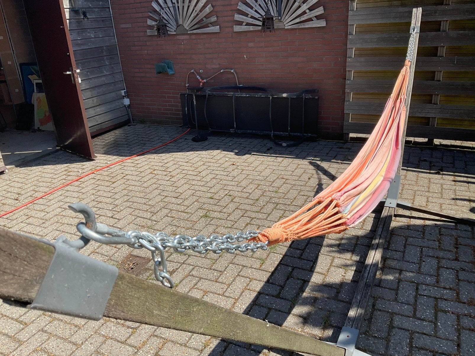 Ruime hangmat aangeboden, Tuin en Terras, Hangmatten, Ophalen, Gebruikt, Met standaard, Eenpersoons