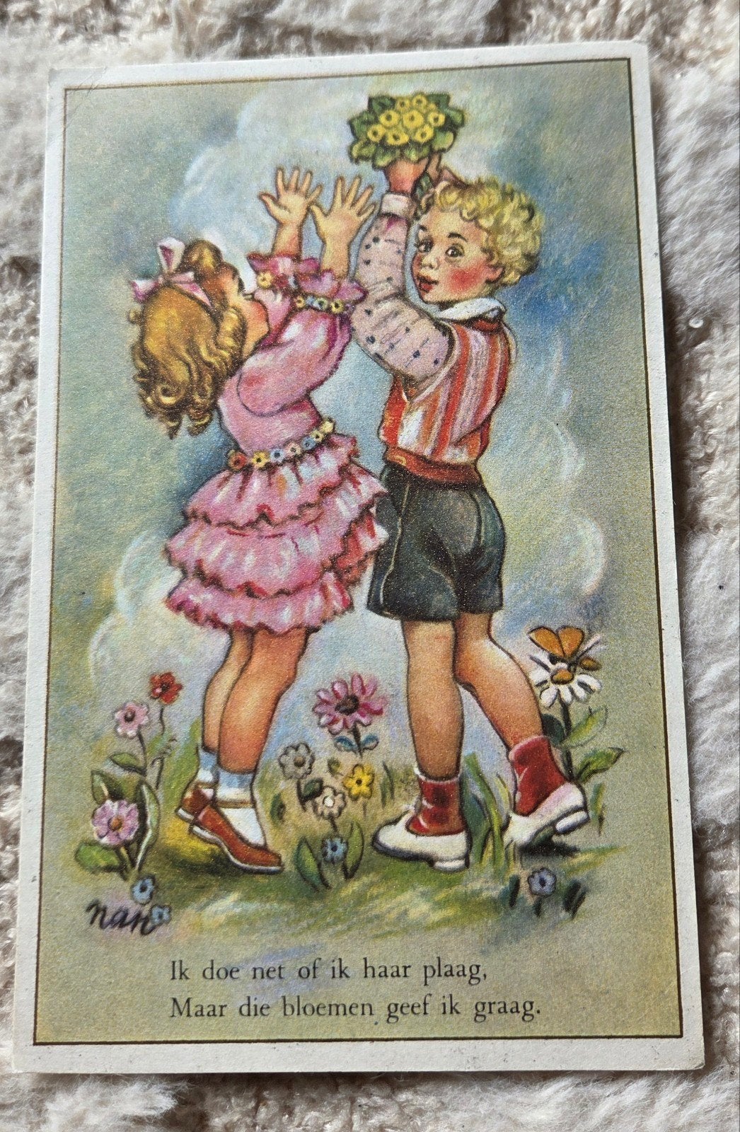Kinderen met Bloemen, 1959, Verzenden, 1940 tot 1960, Gelopen, Kinderen
