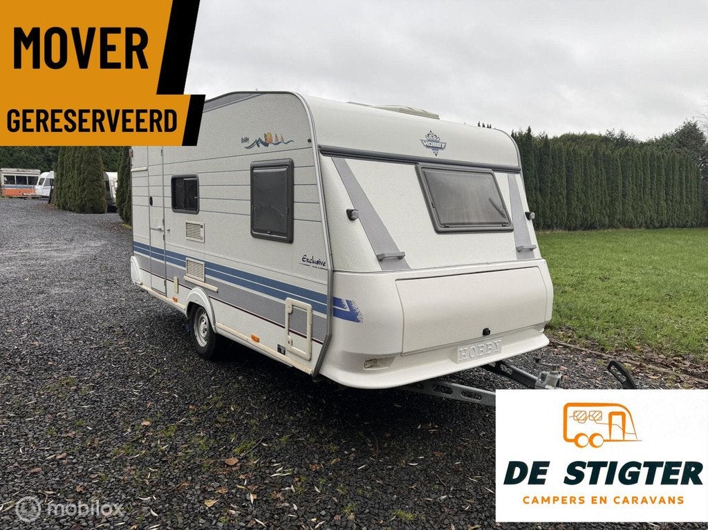 Hobby 440 SFe Exclusive vastbed treinzit mover voortent, Caravans en Kamperen, Caravans, Hobby, Hobby, 6 tot 7 meter, Tot en met 4