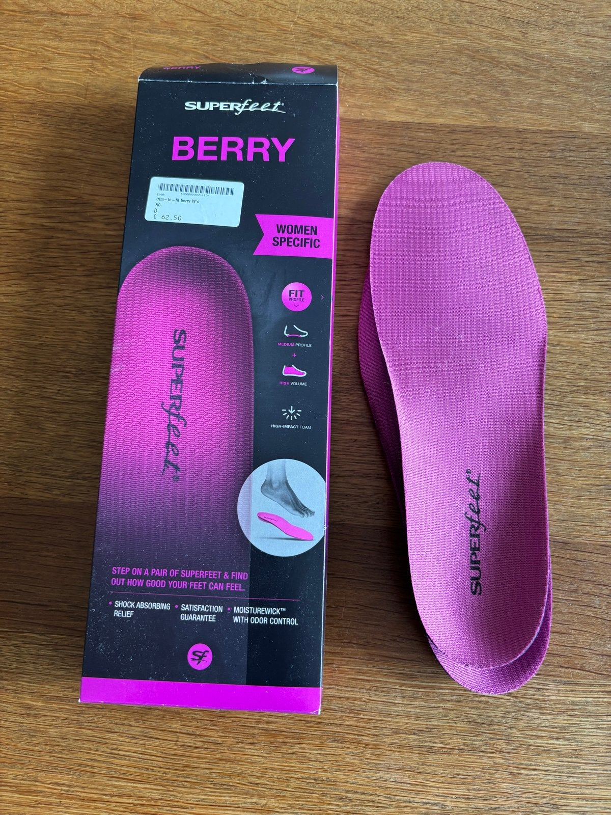 Superfeet Berry inlegzolen - Maat 39-41 dames, Ophalen of Verzenden, Nieuw, Roze, Overige typen
