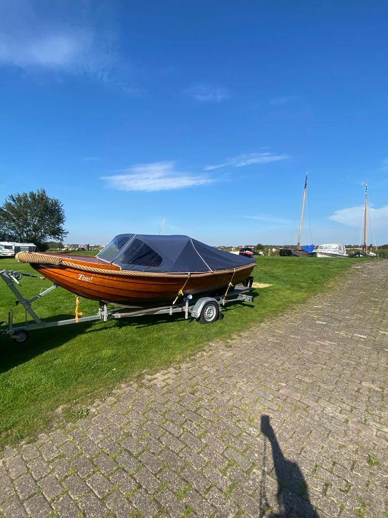 Prachtig sloepje te koop, Watersport en Boten, Sloepen, Ophalen, Zo goed als nieuw, Vlet, Elektrische start