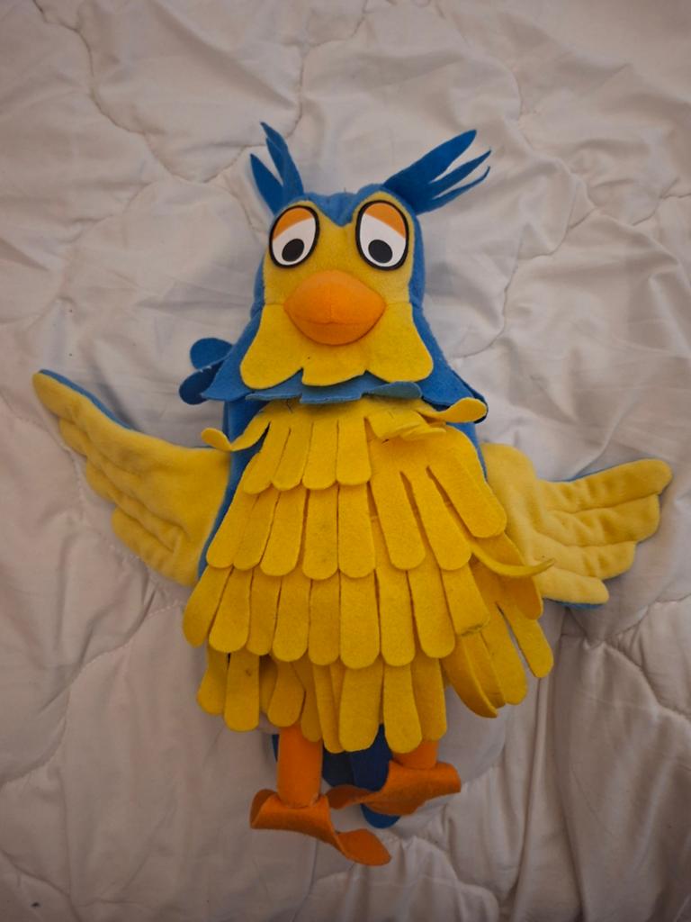 Handpop, meneer de uil, fabeltjes krant, Ophalen of Verzenden, Zo goed als nieuw