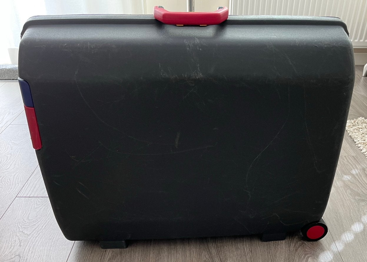 Reiskoffer Samsonite, 80 liter, Hard kunststof, Zo goed als nieuw, 70 cm of meer, Wieltjes