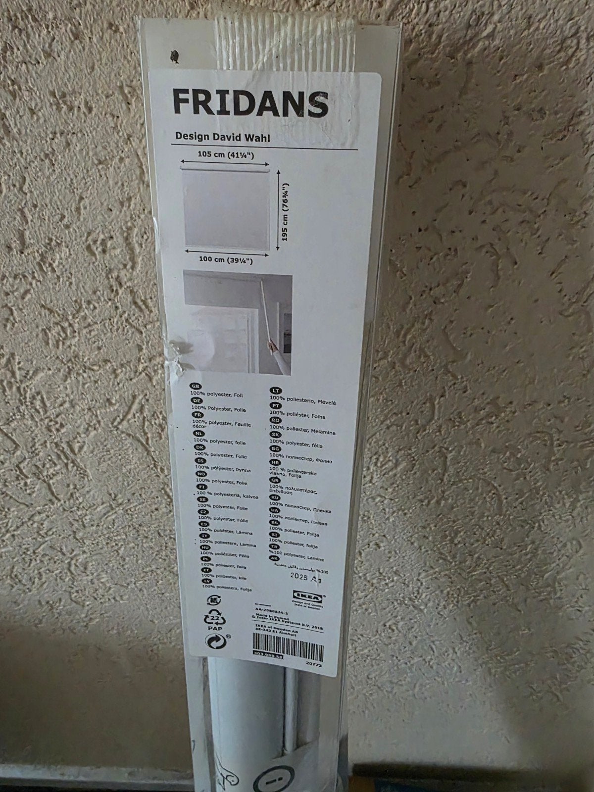 Nieuw IKEA FRIDANS rolgordijn 100x195 cm, Ophalen, Wit, Nieuw, Lichtdoorlatend