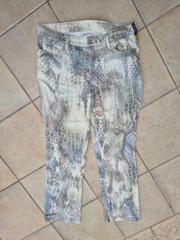 Slangenprint broek maat 46 – bonita, Overige kleuren, Maat 46/48 (XL) of groter, Ophalen of Verzenden, Lang