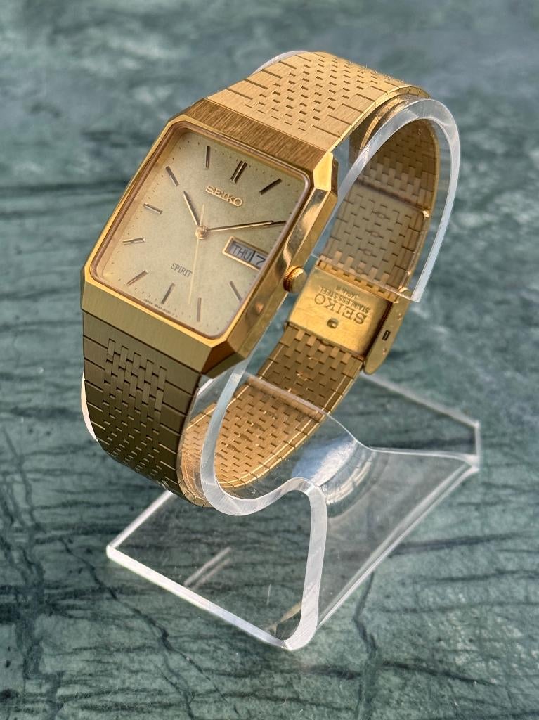 Seiko Spirit Tank 9533-5030, Sieraden, Tassen en Uiterlijk, Horloges | Heren, Ophalen, Polshorloge, Zo goed als nieuw, Overige materialen