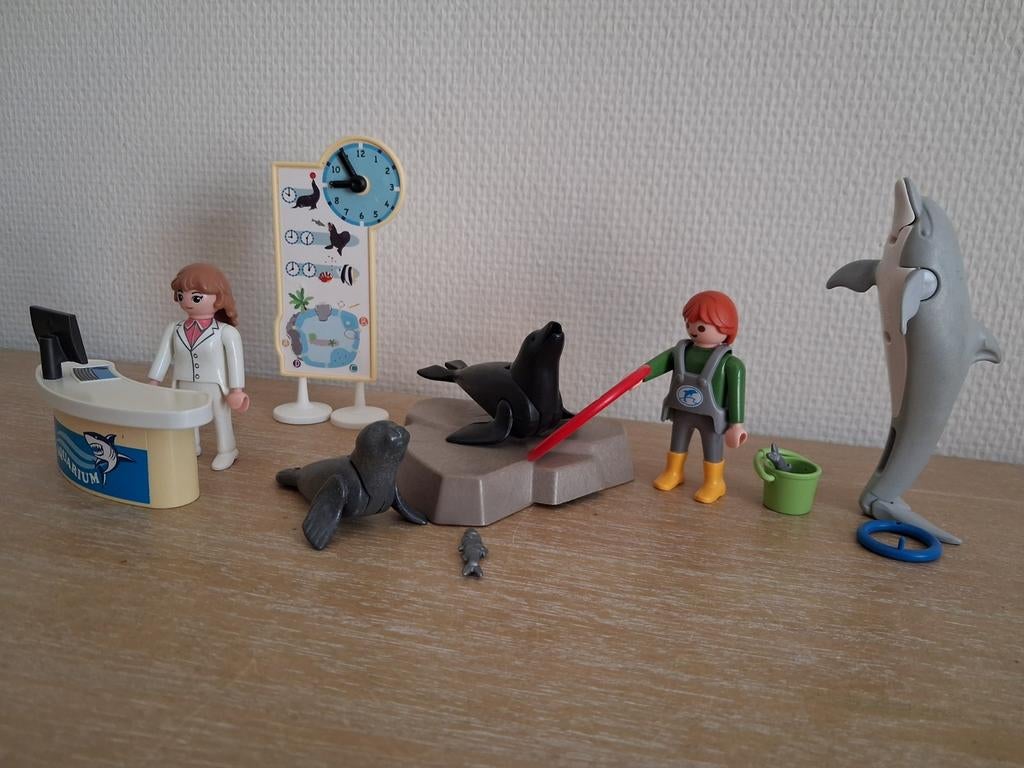 Playmobil dolfinarium met dolfijn, zeehond, zeeleeuw, Kinderen en Baby's, Ophalen of Verzenden, Zo goed als nieuw, Complete set