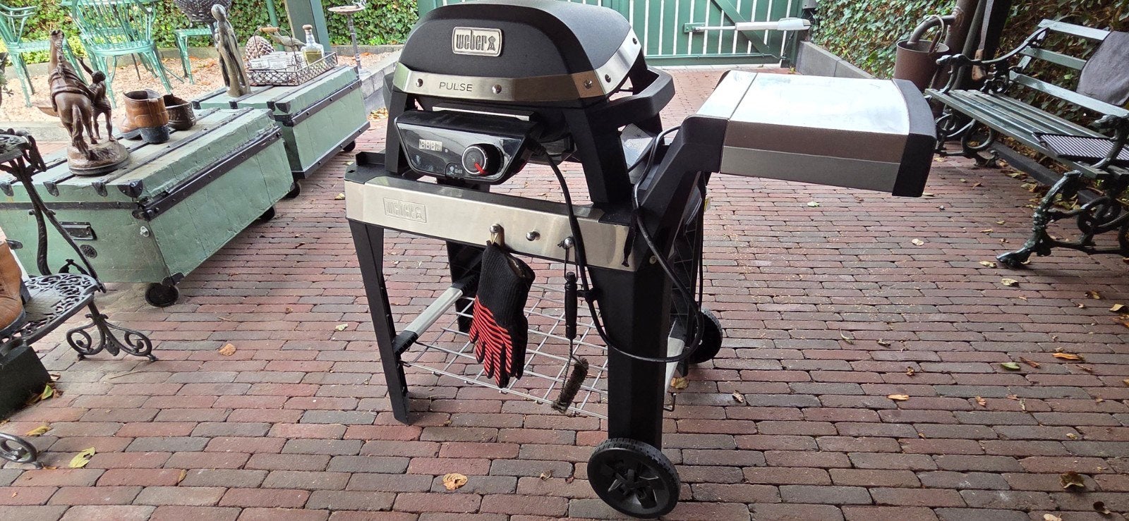 Weber Pulse 1000 elektrische BBQ met onderdelen, Ophalen of Verzenden, Gebruikt, Weber