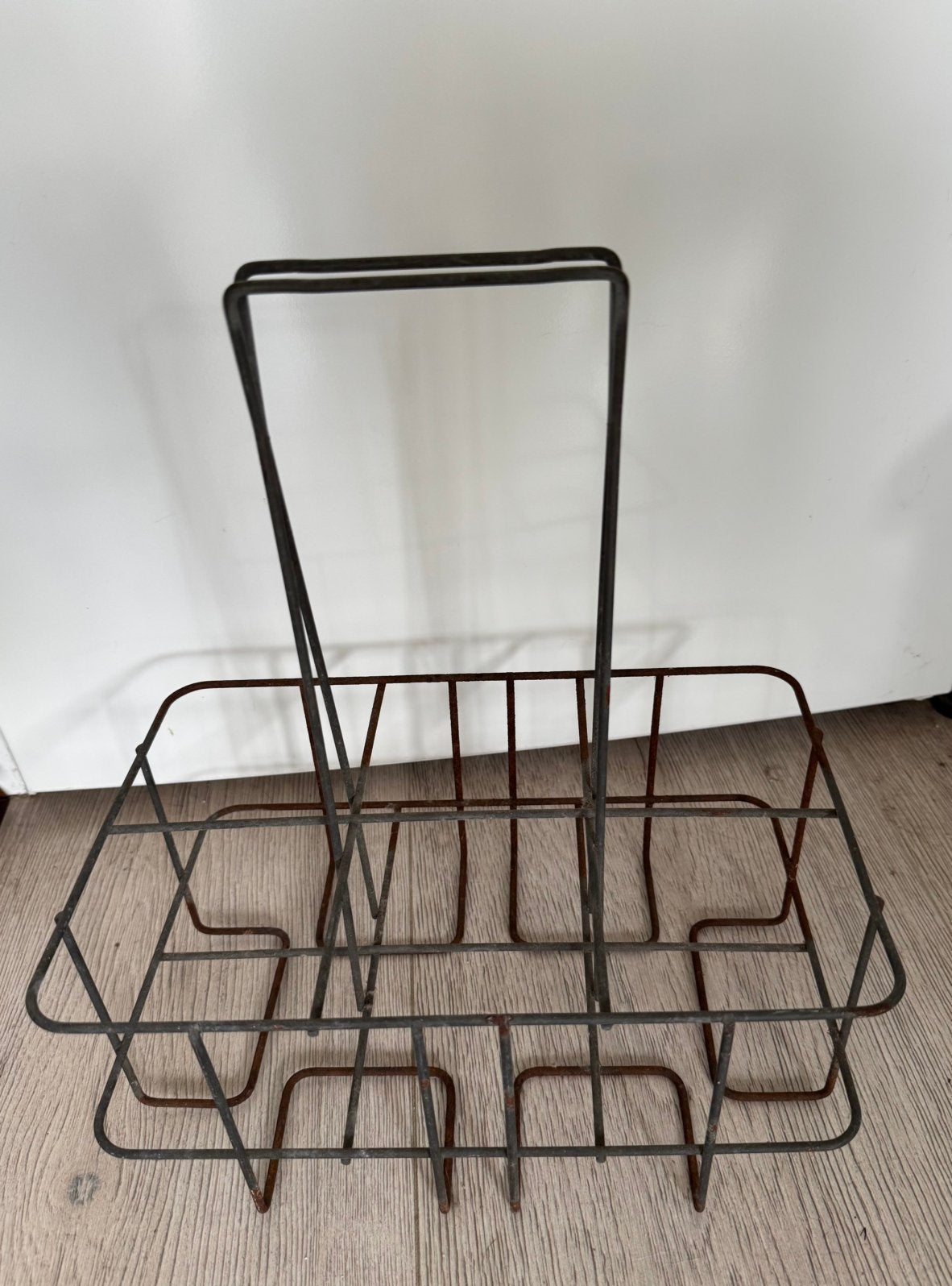 Mooie oude zinken flessenrek voor 6 flessen, Antiek en Kunst, Curiosa en Brocante, Ophalen of Verzenden