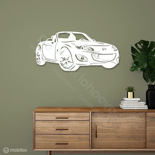MX5 Wanddecoratie NCFL (89*40cm) Wit, De Cabriohoeve VOF, Nieuw, Info@cabriohoeve.nl, Julianalaan 9, 9462PG Gasselte, Nederland
