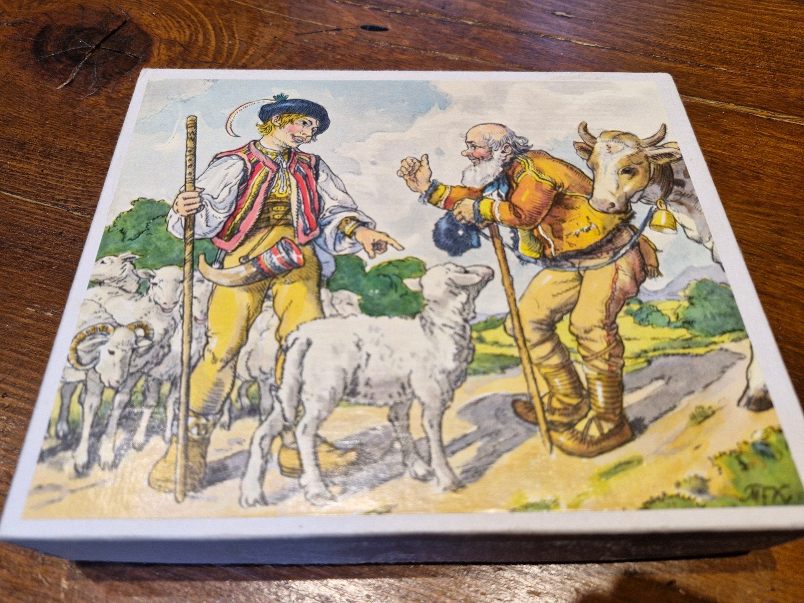 Antieke Blokpuzzel - Nostalgisch Speelgoed, Ophalen of Verzenden