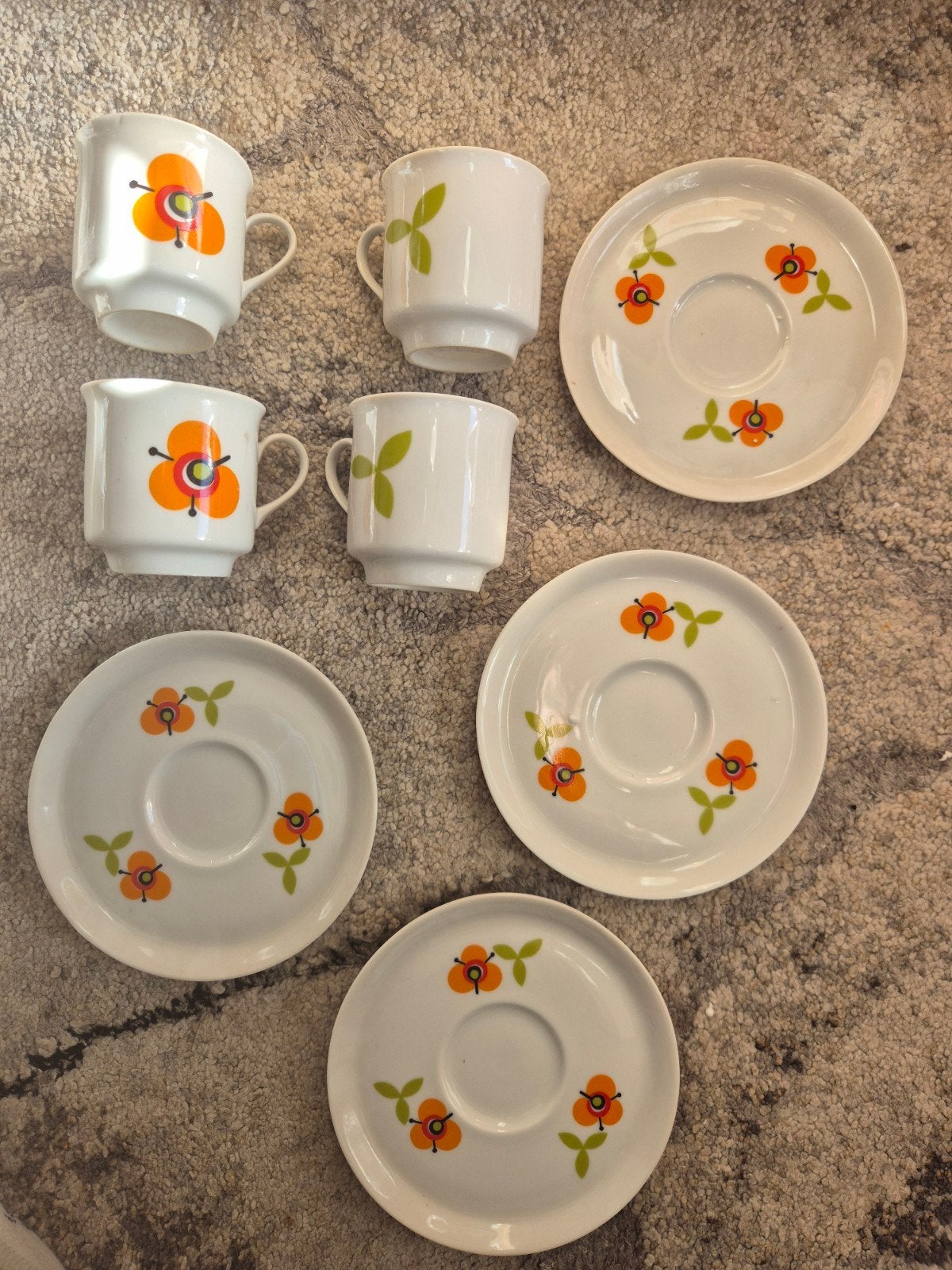 Vintage Frans Café Servies - Kopjes en Schotels, Ophalen of Verzenden