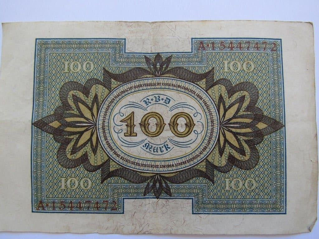 Historisch Duits 100 Mark biljet (1920), Ophalen of Verzenden, Duitsland, Los biljet