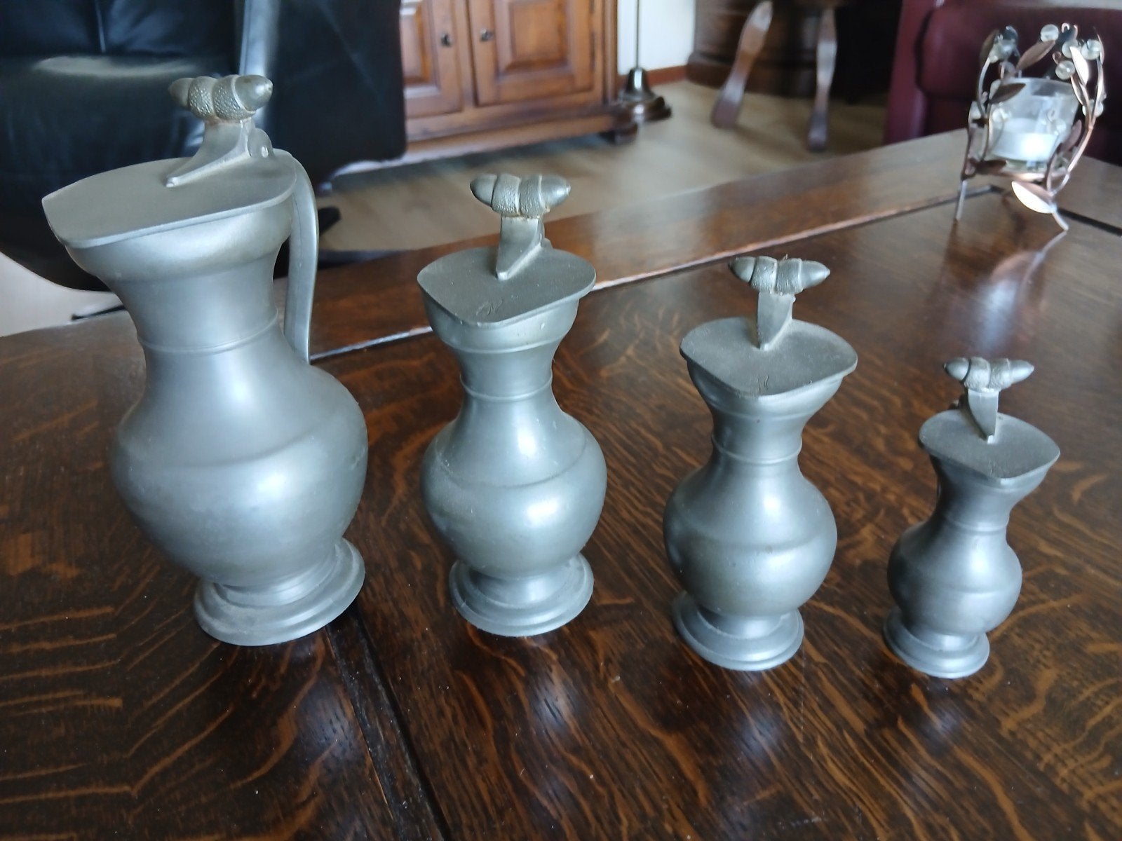 Antiek Tinnen Servies - Borden en Kannen, Ophalen of Verzenden
