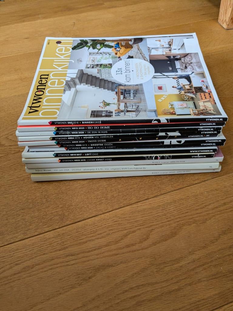 Vt wonen en stijlvol wonen tijdschriften, Boeken, Ophalen of Verzenden, Gelezen, Damesbladen