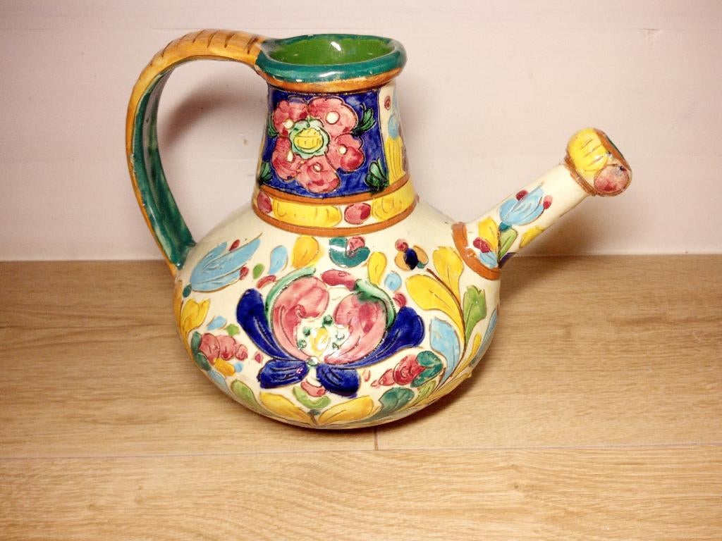 Een prachtige Vintage  Assbrock Keramiek Majolika Ketel, Antiek en Kunst, Ophalen