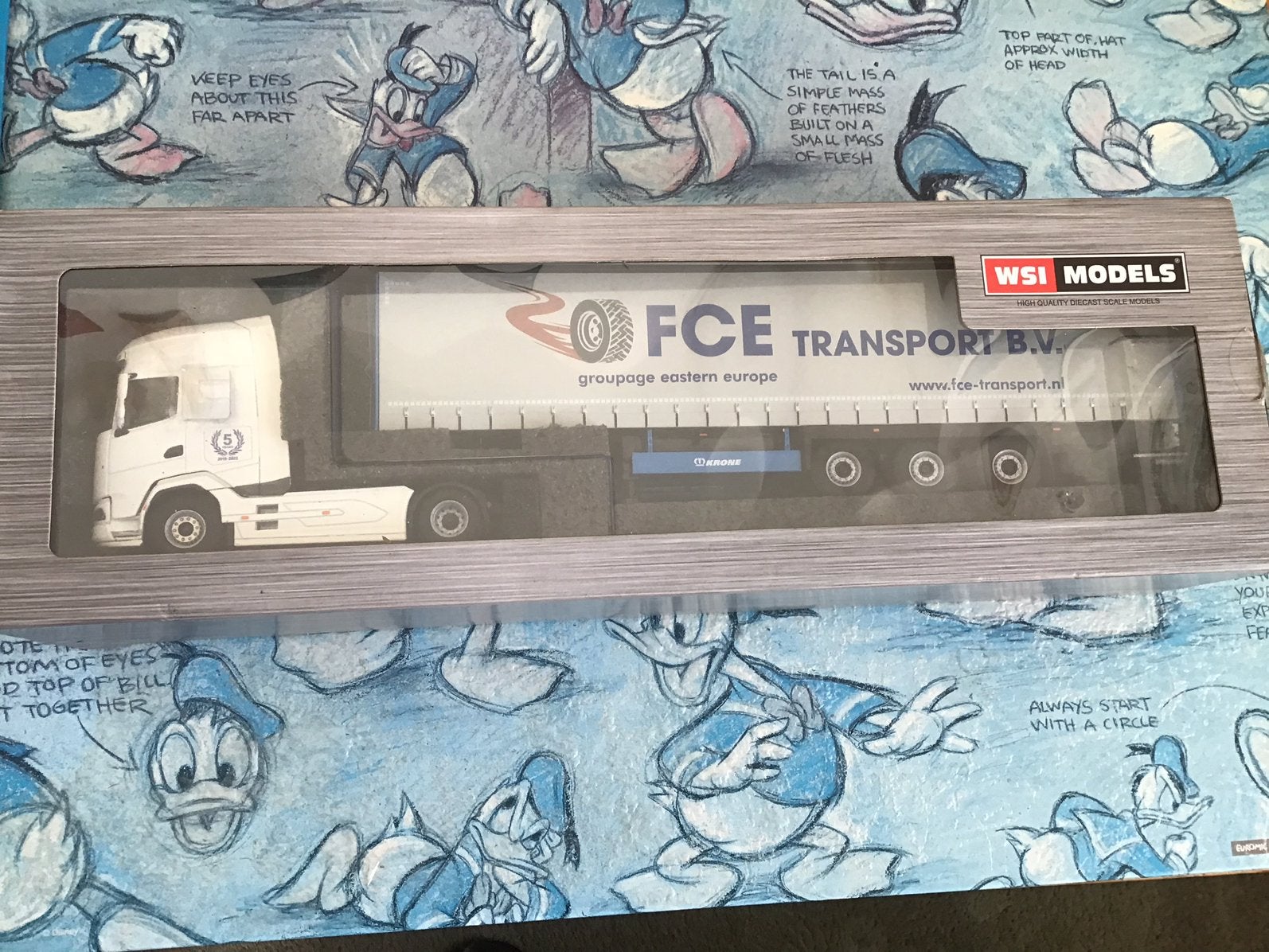 Wsi DAF van FCE Transport B.V, Hobby en Vrije tijd, Modelauto's | 1:50, Ophalen, Zo goed als nieuw, Bus of Vrachtwagen, Wsi