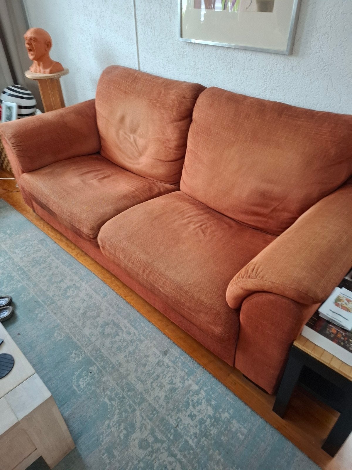 IKEA TIDAFORS 2,5-zitsbank - Oranje/Terracotta, Huis en Inrichting, Ophalen, Gebruikt, Driepersoons, 75 tot 100 cm