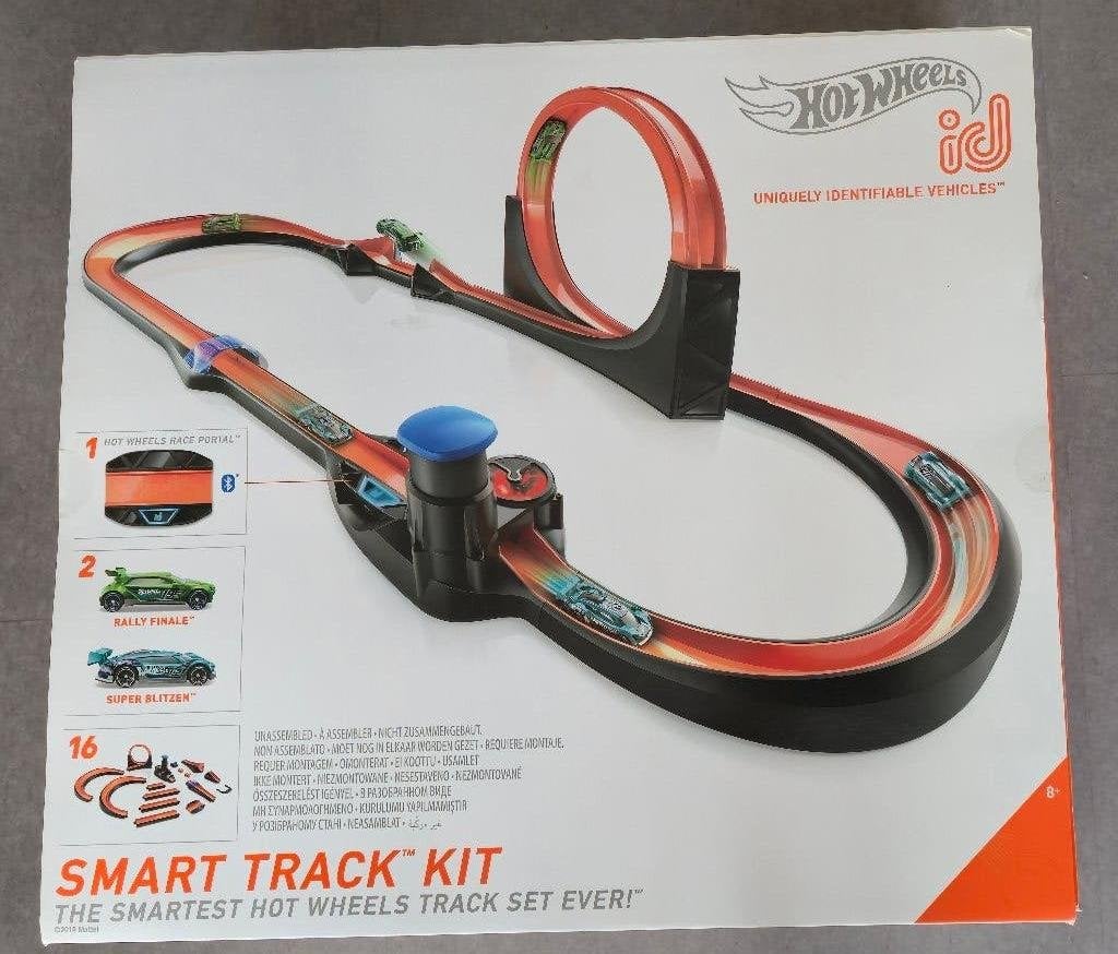 Hot Wheels ID Smart Track met 2 ID autos, Ophalen, Hot Wheels, Elektrisch, Met looping