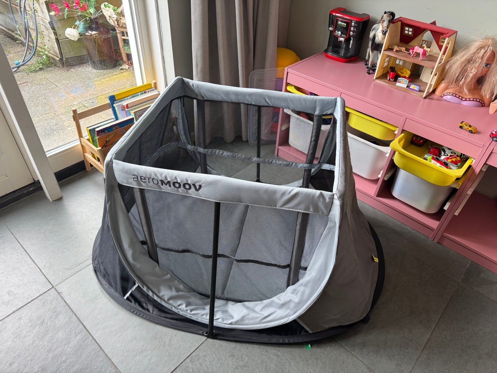 Aeromoov campingbedje reisbedje, Ophalen, Gebruikt, Rechthoekig, In hoogte verstelbaar