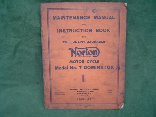 Norton model 7 Dominator 1953  motorcycle instruction book, Ophalen of Verzenden, Overige merken