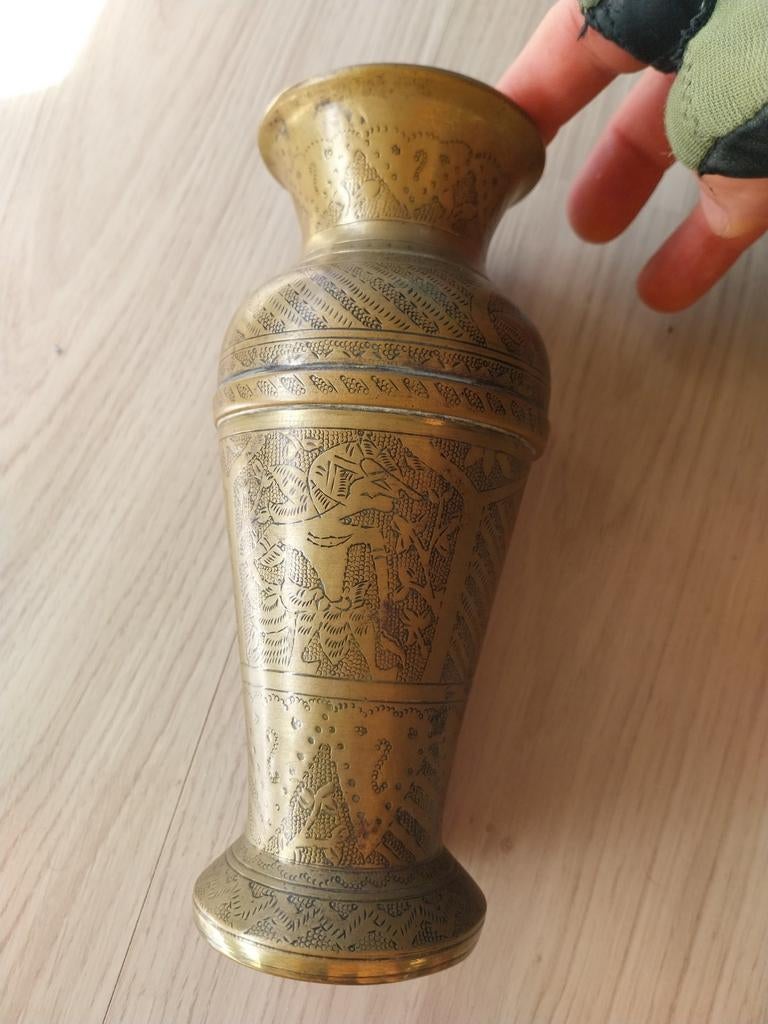 antieke Indonesische koperen vaas, Antiek en Kunst, Antiek | Vazen, Ophalen of Verzenden