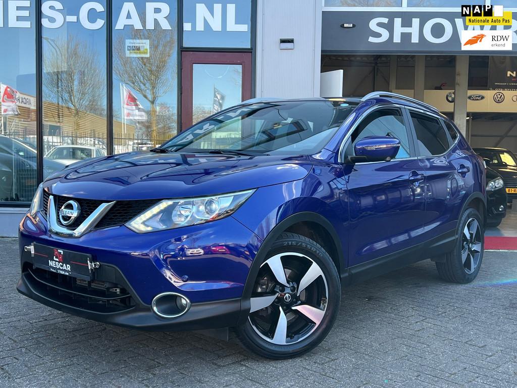 Nissan Qashqai 1.2 AUTOMAAT Tekna + Panodak, Leder, Camera,, Auto's, Nissan, Gebruikt, 4 cilinders, Blauw, 116 pk