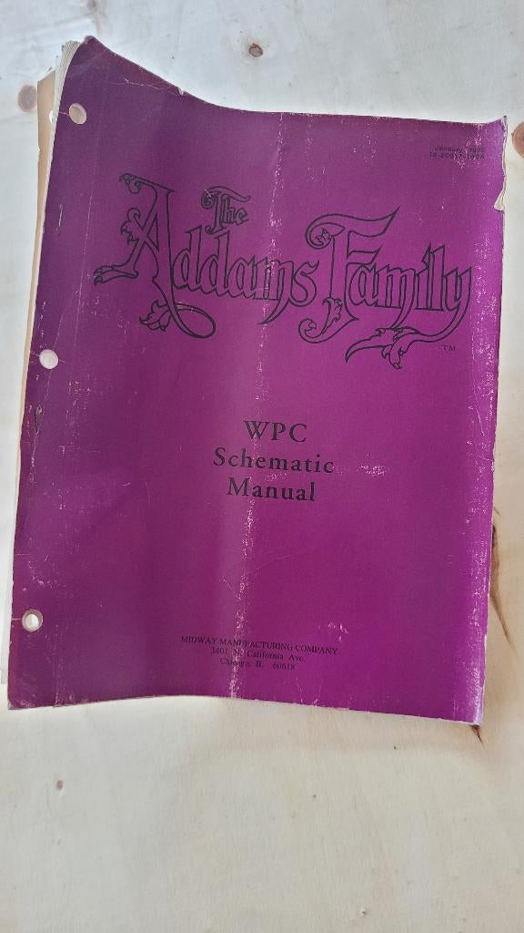 Elektronische schema's voor de flipperkast The Addams Family, Verzamelen, Automaten | Flipperkasten, Gebruikt, Bally, Ophalen of Verzenden